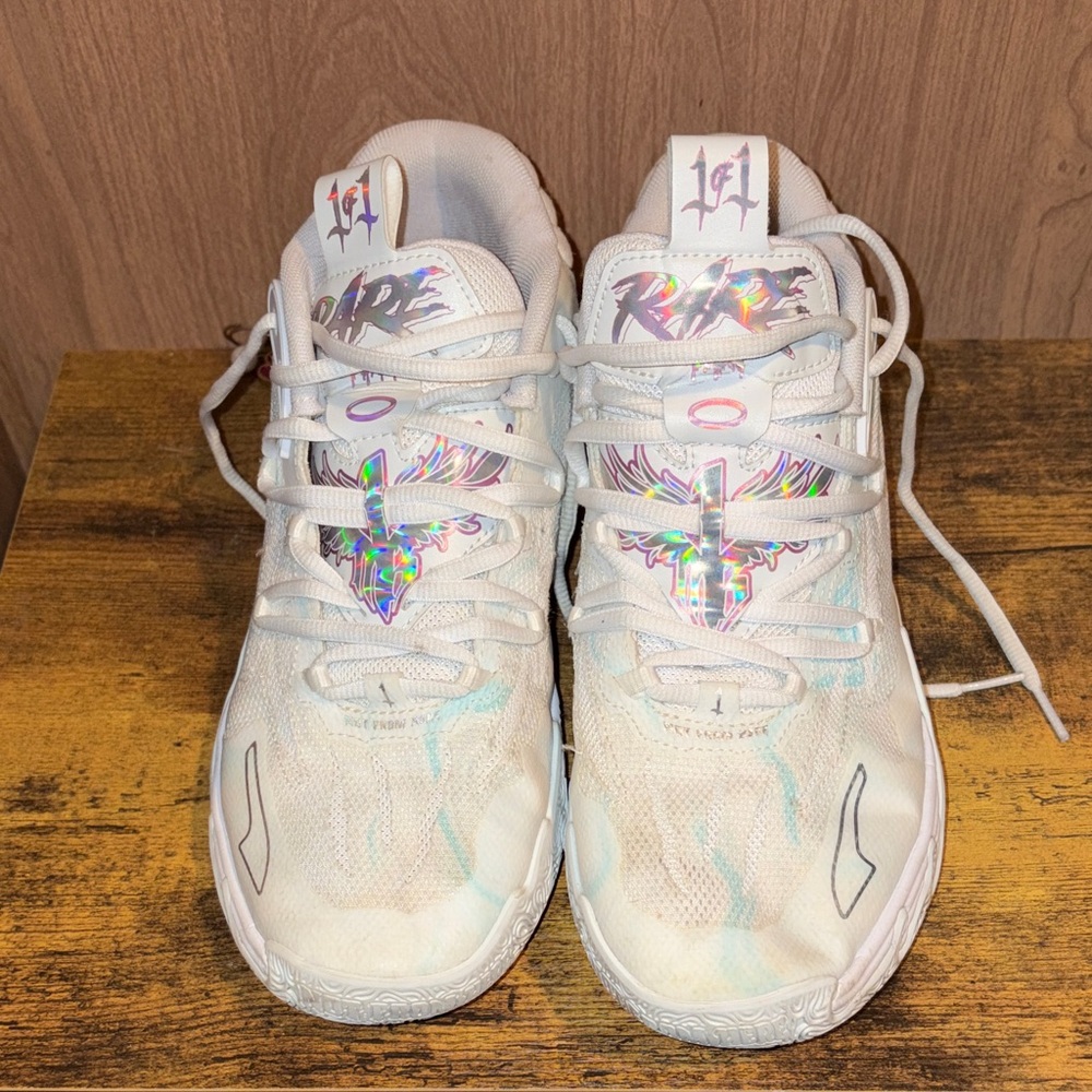 Vibrant Kids Sneakers with Holographic Accents